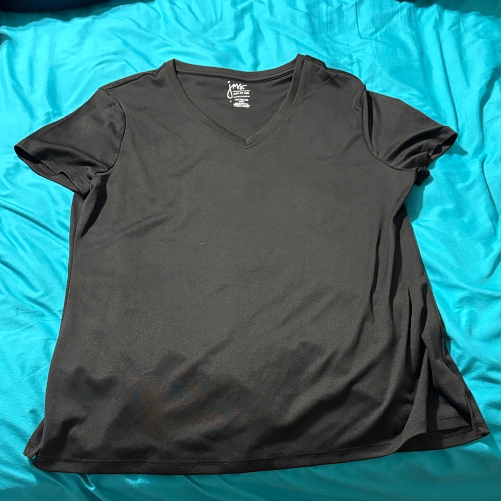 Just My Size Moisture Wicking V-Neck Tee